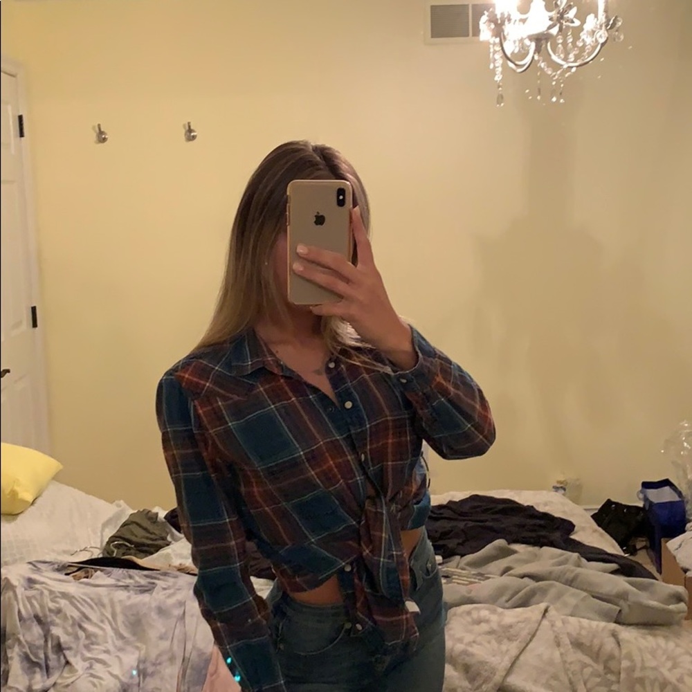 classic blue/red flannel